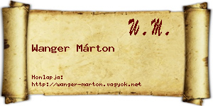 Wanger Márton névjegykártya